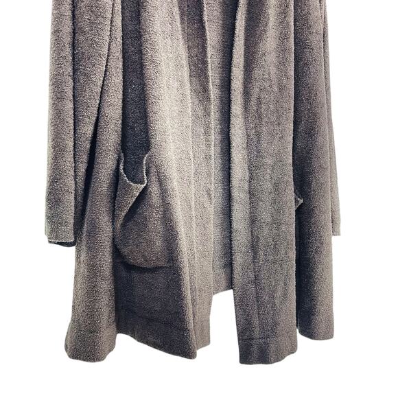 BAREFOOT DREAMS CozyChic Lite Coastal Hooded Open Cardigan in Cocoa 3X Style 480 - Picture 4 of 8